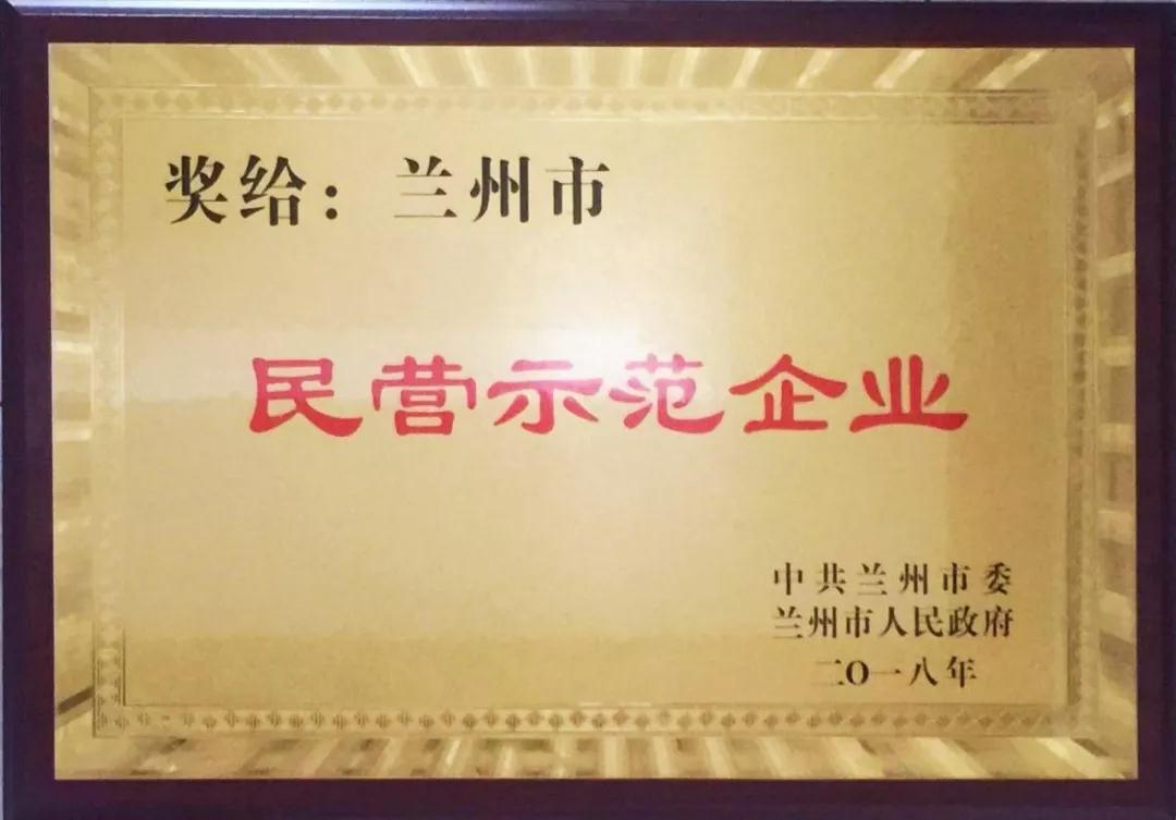 蘭州拉斯維加斯游戲3499集團(tuán)榮獲 “蘭州市民營(yíng)示范企業(yè)”優(yōu)秀稱號(hào)